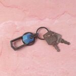 Premium Heavy-Duty Metal Keychain with Carabiner Clip (1 Pc / Assorted Design) - Fabric Detail by Nari Haat, Indian e...