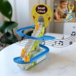 LALA Small Duck Climb Stairs Toy Roller Coaster Flashing Lights & Music (3 Ducks) - Front View by Nari Haat, Indian e...