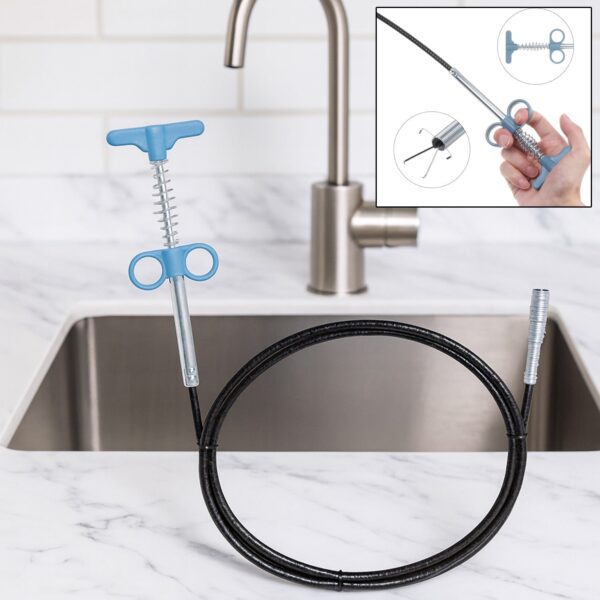 Flexible Spring Drain Cleaning Tool with Hand Grip (1 Pc / 57 Cm) - Front View by Nari Haat, Indian ethnic wear, wome...