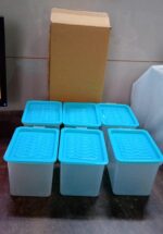 Air Tight Unbreakable Big Size 1100 ml Square Shape Kitchen Storage (Set of 6) - Fabric Detail by Nari Haat, Indian e...