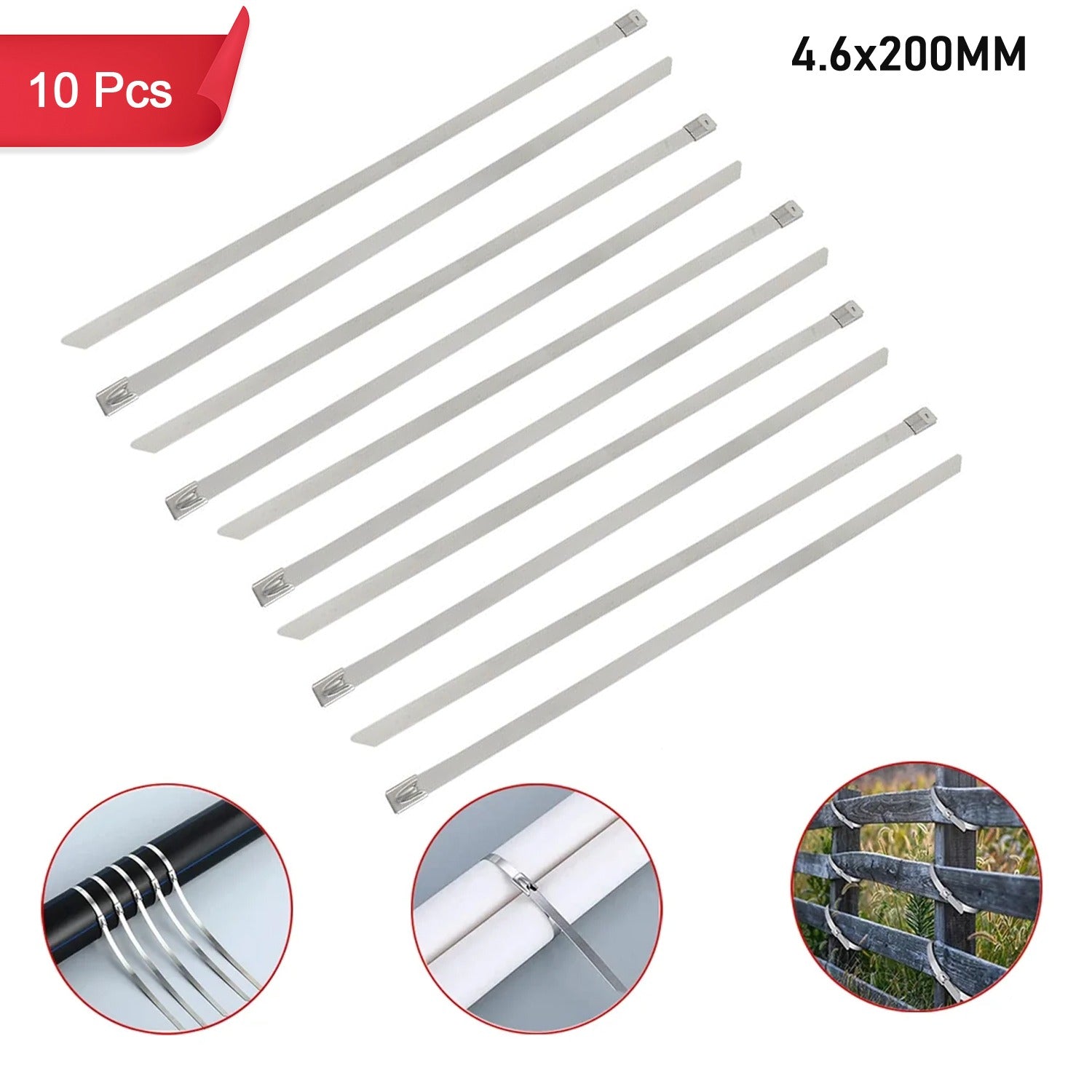 0ef94b6a-6312-48ee-ac04-9164174bf6b4.jpg Multipurpose Stainless Steel Cable TIE (10 pcs Set / 4.6x200MM) - Front View by Nari Haat, Indian ethnic wear, women ...