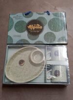 Ceramic Tea/Coffee Cup Set - Alpino 3-Piece 2-Compartment Serving Platter (BPA-Free) - Full Detail by Nari Haat, Indi...