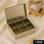Multipurpose Stainless Steel Jewelry Storage Organizer Box 6 Compartments (1 Pc) - With Dupatta by Nari Haat, Indian ...