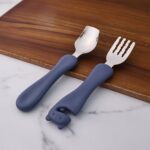 Supermom Foodie Stainless Steel Spoon & Fork (2 Pc Set) - Sleeve Design by Nari Haat, Indian ethnic wear, women cloth...