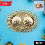 Decorative Double Kumkum Dish with Ornate Tray (1 Pc) - With Dupatta by Nari Haat, Indian ethnic wear, women clothing...