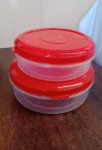 Round Plastic Big & Small Storage Container Box (PACK OF 2) - Sleeve Design by Nari Haat, Indian ethnic wear, women c...