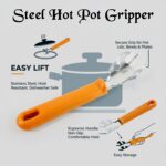 Multi-Functional Stainless Steel Hot Pot Gripper Clamp & Pan Lifter Tool (1 Pc) - Back View by Nari Haat, Indian ethn...