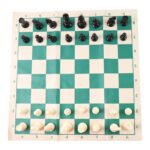 Small Premium Portable Chess Set Plastic Chess Pieces (1 Set) - Sleeve Design by Nari Haat, Indian ethnic wear, women...