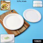 Freshee 9 Inch Compostable Bagasse Plate (10 Pc) - With Dupatta by Nari Haat, Indian ethnic wear, women clothing, des...