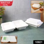 FresheeClamshell Takeaway Compostable Bagasse Food Box 9x6x3 Inch – 10 Pcs Pack - With Dupatta by Nari Haat, Indian...