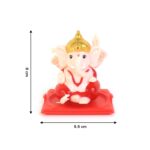 Decorative Small Lord Ganesh Idol in Transparent Case (1 Pc) - Closeup Embroidery by Nari Haat, Indian ethnic wear, w...