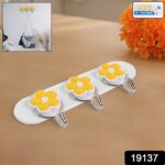 Multipurpose Strong & Hook Self-Adhesive hooks for wall Heavy Plastic Hook (1 Pc) - With Dupatta by Nari Haat, Indian...