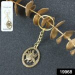 Maa Durga Oval Frame Golden Keychain (1 Pc) - With Dupatta by Nari Haat, Indian ethnic wear, women clothing, designer...