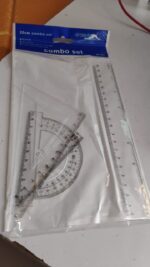 Plastic Geometry Set, Triangle Ruler Protractor Straight Ruler (4 Pcs Set) - Full Detail by Nari Haat, Indian ethnic ...