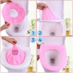 Bathroom Soft Thicker Warmer Stretchable Washable Cloth Toilet Seat Cover (1pc) - Neckline Detail by Nari Haat, India...