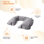 Inflatable & Foldable, Pillow U Shape Air Cushion Travel Pillow (1 Pc / Mix Color) - Sleeve Design by Nari Haat, Indi...