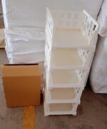 5 Layer Stackable Multifunctional Storage,for Clothes Foldable Drawer Shelf Basket Utility Cart Rack Storage Organize...