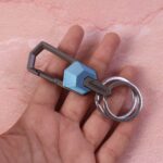 Premium Heavy-Duty Metal Keychain with Carabiner Clip (1 Pc / Assorted Design) - Back View by Nari Haat, Indian ethni...
