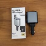 4-in-1 Super Fast Car Charger with Dual Built-In Cables, Dual USB Ports, - Full Detail by Nari Haat, Indian ethnic we...