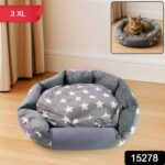 3XL Extra-Large Star Pattern Round Pet Bed for Cats & Small Dogs - With Dupatta by Nari Haat, Indian ethnic wear, wom...