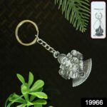 Lord Ganesha Sitting Design Silver Keychain (1 Pc) - With Dupatta by Nari Haat, Indian ethnic wear, women clothing, d...