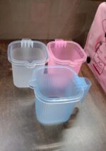 Plastic Square Transparent  Bath Water Mug (1 Pc / 1000 ML / Mix Color) - Full Detail by Nari Haat, Indian ethnic wea...