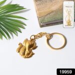 Golden Ganesh Leaf Design Keychain (1 Pc) - With Dupatta by Nari Haat, Indian ethnic wear, women clothing, designer suit