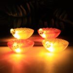 Set of 4 Lotus Canopy LED Decorative Lamps - Closeup Embroidery by Nari Haat, Indian ethnic wear, women clothing, des...