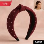 Women's Polka Dot Fabric Knot Hairband – Stylish & Comfortable (1 Pc) - With Dupatta by Nari Haat, Indian ethnic we...