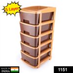 5tier Plastic Modular Drawer System For Multiple Use (Brown colour) - With Dupatta by Nari Haat, Indian ethnic wear, ...