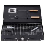 Stainless Steel Briefcase Style Barbecue Grill Toaster (Medium, Black) - Front View by Nari Haat, Indian ethnic wear,...