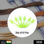 Small plastic 6pc Serving Fork Set for kitchen - With Dupatta by Nari Haat, Indian ethnic wear, women clothing, desig...
