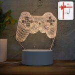 3D Acrylic LED Night Lamp – Game Controller Shape Decorative Light for Gamers (1 Pc) - Front View by Nari Haat, Ind...