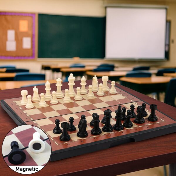 Premium Portable Chess Set Plastic Chess Pieces (1 Set) - Front View by Nari Haat, Indian ethnic wear, women clothing...