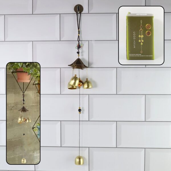 Metal Feng Shui Wind Chime Bell - (1 Pc) - Front View by Nari Haat, Indian ethnic wear, women clothing, designer suit
