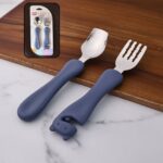 Supermom Foodie Stainless Steel Spoon & Fork (2 Pc Set) - Front View by Nari Haat, Indian ethnic wear, women clothing...