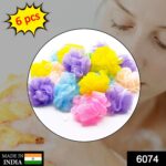 Bath Shower Loofah Sponge Pouf Body Scrubber (Pack of 6Pcs) - With Dupatta by Nari Haat, Indian ethnic wear, women cl...