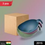 Plastic Rice Bowl Food Strainer Thick Drain Basket Vegetable Fruit 3 Pcs - With Dupatta by Nari Haat, Indian ethnic w...