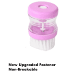 Plastic Wash Basin Brush Cleaner with Liquid Soap Dispenser (Multicolour) - Fabric Detail by Nari Haat, Indian ethnic...