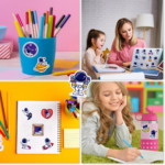 Magnetic Geometry Box - Double-Sided Pencil Case with Calculator for Students - With Dupatta by Nari Haat, Indian eth...