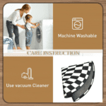 3D Space Round Carpet, Floor Mat Non-Woven Doormat (1 Pc / 78 Cm) - Neckline Detail by Nari Haat, Indian ethnic wear,...