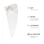 Premium Soft Microfiber Hair Drying Towel Wrap with Button (1 Pc) - Neckline Detail by Nari Haat, Indian ethnic wear,...