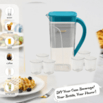 Supermom Plastic Marina Jug with 6 Glass Set - Closeup Embroidery by Nari Haat, Indian ethnic wear, women clothing, d...