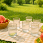 Supermom Plastic Casa Glass Set (6 Pc) - Closeup Embroidery by Nari Haat, Indian ethnic wear, women clothing, designe...