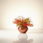 vastu Kalash Pooja Decorative Copper-Style Kalash - (1 set) - Fabric Detail by Nari Haat, Indian ethnic wear, women c...