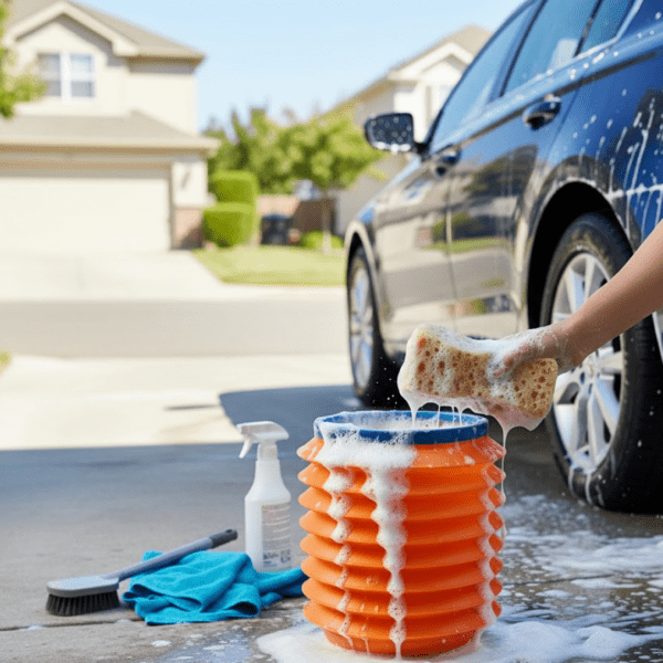 Foldable Storage Bucket – Water Container & Dustbin for Home, Car, Kitchen - Front View by Nari Haat, Indian ethnic...