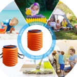 Foldable Storage Bucket – Water Container & Dustbin for Home, Car, Kitchen - Closeup Embroidery by Nari Haat, India...