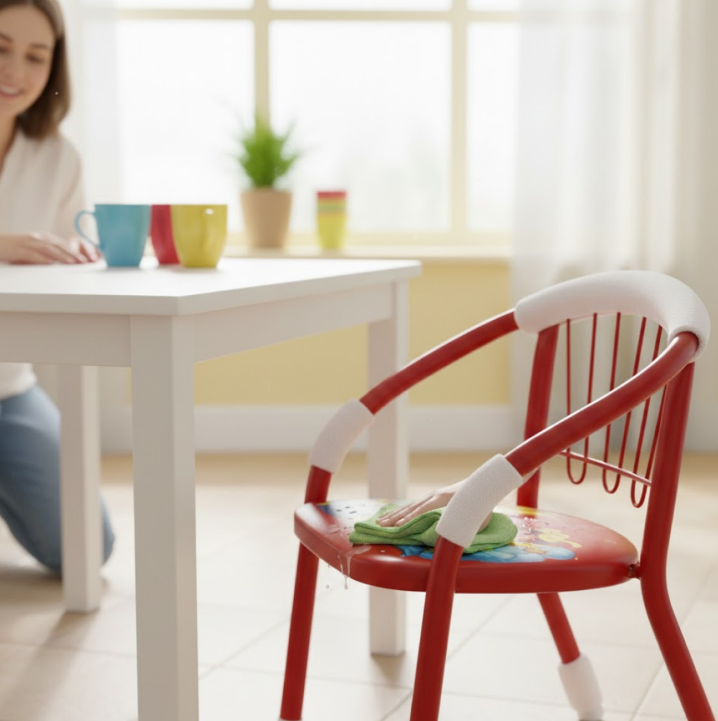 Multicolor Cartoon Design Baby Chair with Metal Kids Chair with Foam Arm Support for Kids 4 Pcs - Front View by Nari ...