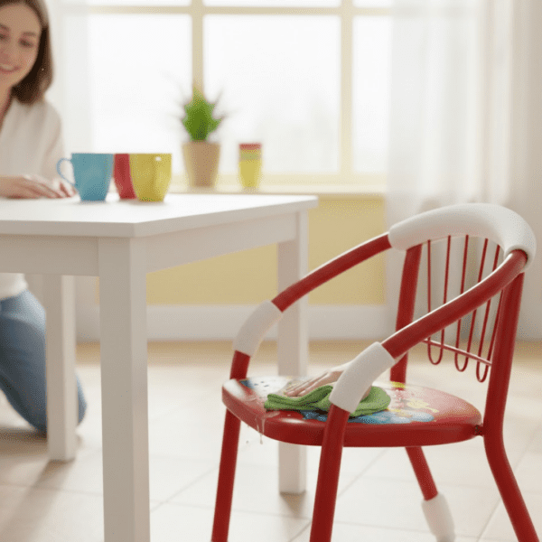 Multicolor Cartoon Design Baby Chair with Metal Kids Chair with Foam Arm Support for Kids 4 Pcs - Front View by Nari ...