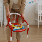 Multicolor Cartoon Design Baby Chair with Metal Kids Chair with Foam Arm Support for Kids 4 Pcs - Neckline Detail by ...